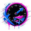 Graffiti Tacho Pink Blau