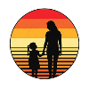 Mutter und Tochter Sonnenuntergang