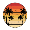 Palmen Sonnenuntergang Retro
