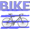 Fette Fahrradgrafik mit lila Streifen