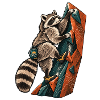 Bouldernder Waschbär