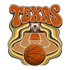 Texas Basketball Psychedelischer Retro