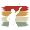 Tischtennis Aufschlag Ballwurf Retro Silhouette
