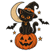 Magische Halloween Katze & Kürbis