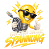 Unter Spannung Glühbirne Spruch