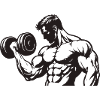 Kraftsilhouette Hantel-Design