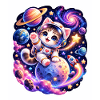 Katzen-Astronaut im All