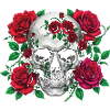 Totenkopf mit Rosen