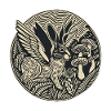 Wolpertinger im Linolschnitt