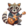 Waschbär spielt Gitarre