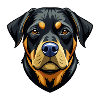Rottweiler-Hundekopf