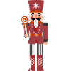 Weihnachtlicher Nussknacker Merry XMAS  dunkelrot
