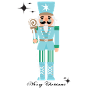 Weihnachts-Nussknacker türkis mit Zuckerstange