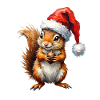 Festliches Eichhörnchen mit Santa-Mütze