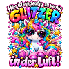 Glitzerndes Einhorn mit Sonnenbrille