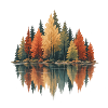 Herbstwald Spiegelbild