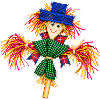 Buntes Stroh-Vogelscheuchen-Patchwork
