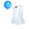 Kleiner Geist mit Luftballon - Süßes Halloween