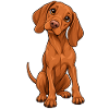 Vizsla im Kawaii Style
