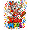 Jecke Maus im Clownkostüm
