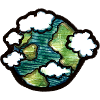 Aquarell Erde mit Wolken