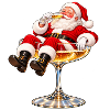 Weihnachtsmann im Sektglas 
