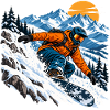 Snowboard Freeride im Pulverschnee