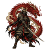 RobVibe Drachen-Samurai mit rotem Drachen