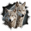 Wolfsduo im Mondlicht