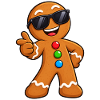 Coole Lebkuchenmann mit Sonnenbrille