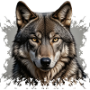 Wolfskopf im Farbsplatter