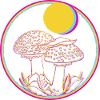 Neon Pilz Kreis Sonnenbild
