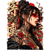 Rosen-Tattoo-Femme mit Drache