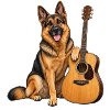Schäferhund mit Gitarre – Gitarristen Geschenk