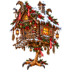 Weihnachts-Baba-Jaga-Hütte slawisches Folklore-Design
