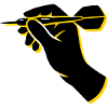 Dartspieler Wurf Hand Icon