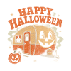 Halloween Wohnwagen Camping Kürbis