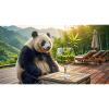 Panda findet sein perfektes Weihnachtsgetränk