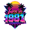 Geboren 1981 Neon Retro Optik