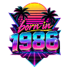 Geboren 1986 Neon Retro Optik