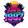 Geboren 1987 Neon Retro Optik