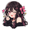 Kawaii Pink Bow Anime-Lächeln
