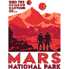 Mars-Nationalpark mit roter Berglandschaft