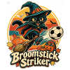 Halloween-Hexenkatze als Fußball-Stürmerin