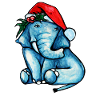 Blue Elephant Santa Splash