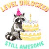 Level Freigeschaltet Waschbär am Kuchen