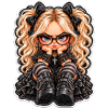 Kawaii Punk-Gothik Mädchen Sticker