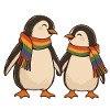 Rainbow Penguin Pride Couple