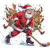Weihnachtsmann spielt Eishockey