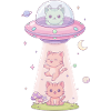 Kawaii Katze im UFO